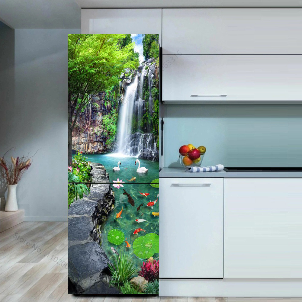 Seaside Beach Fridge Sticker D - Full Cover Adhesive ulasan dan harga