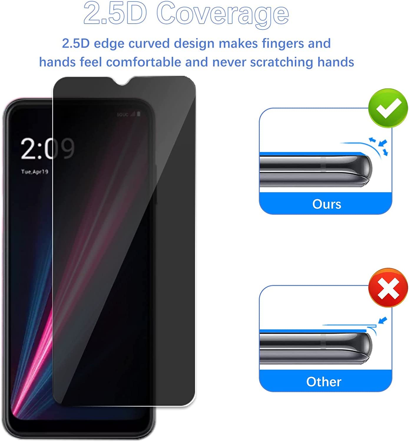 [2 Pack]Fit TCL 40 SE Privacy  - Privacy Filter 2Pack ulasan dan harga