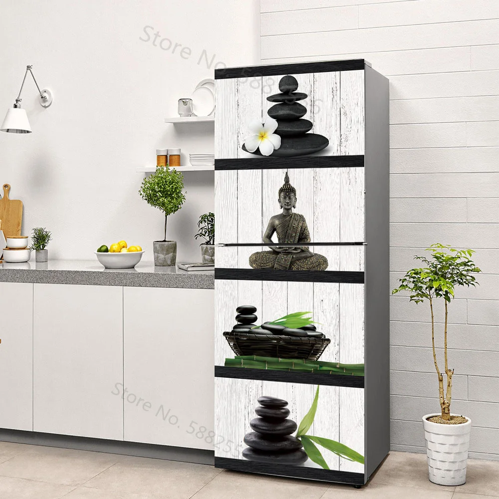 Buddha Art Vinyl Fridge Sticke - Full Cover Adhesive ulasan dan harga