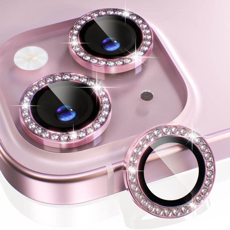 1PC Pink Glitter Diamond Camer - Tempered Glass Screen 9H ulasan dan harga